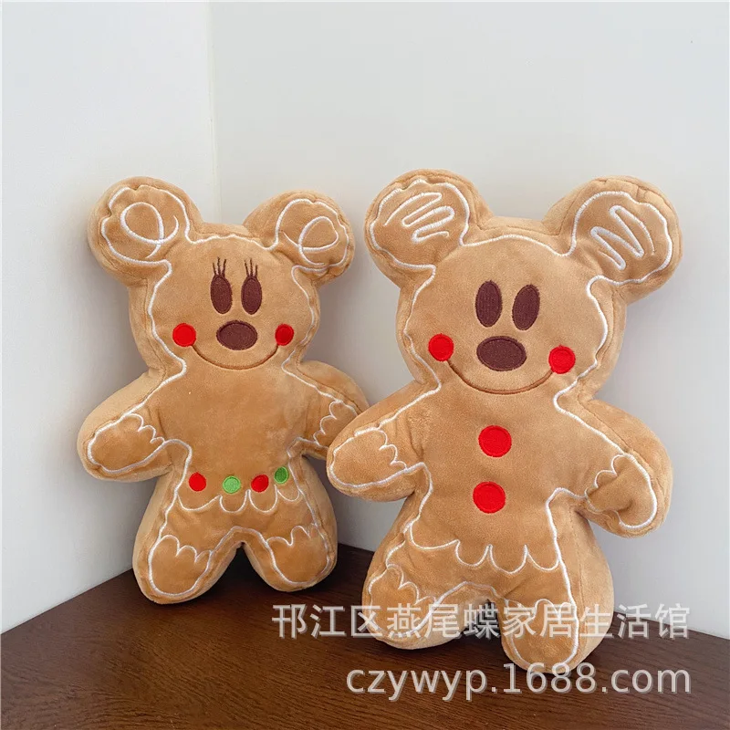 Cartoon Gingerbread Man Plush Sofa Pillow Cushions Christmas Decorations Home Bedroom Decor Ornaments Pendant Props Accessories