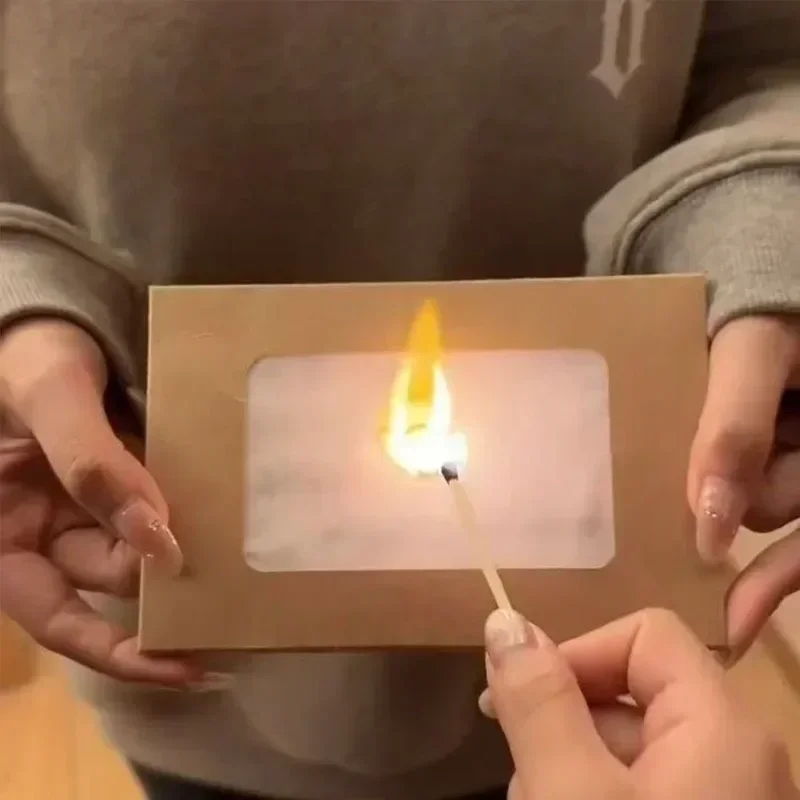 Поздравительная открытка с пламенем, сделай сам, ручная работа, конверт с днем рождения, бумажный материал, обернутая поздравительная открытка, подарок