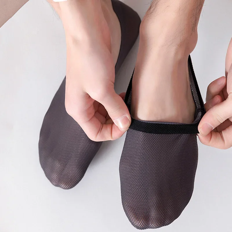 Kaus Kaki Kasual Musim Panas Kualitas Tinggi Kaus Kaki Potongan Rendah Tak Terlihat Pria Banyak Sokken Lembut Nyaman Antiselip Silikon Sejuk