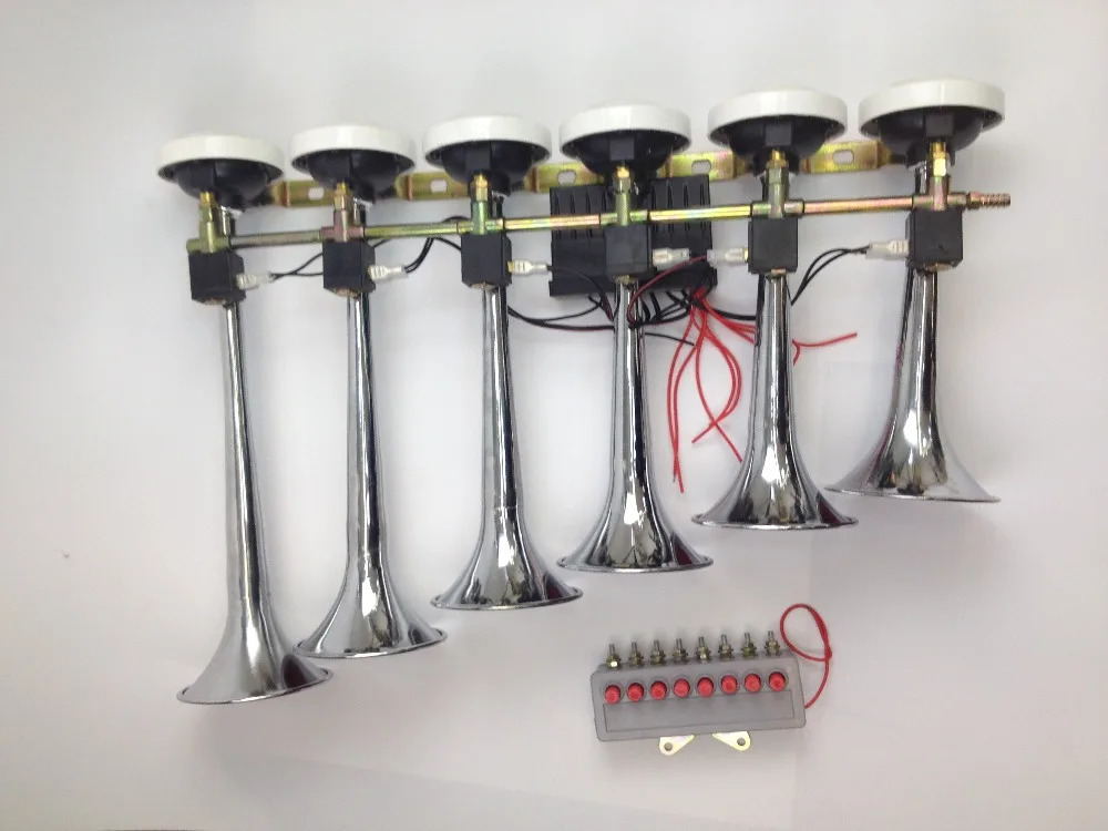 Klaxon 12v 8 geluiden luchthoorn muziekhoorn vrachtwagenonderdelen