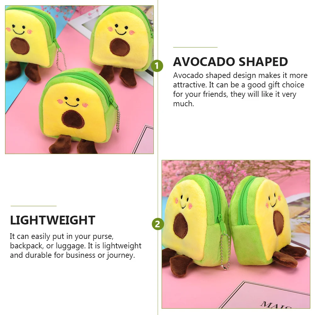 

4Pcs Small Wallet Coin Pouch Avocado Style High-Quality Craftsmanship Compact Mini Wallet for Women Travel Essentials Organizer