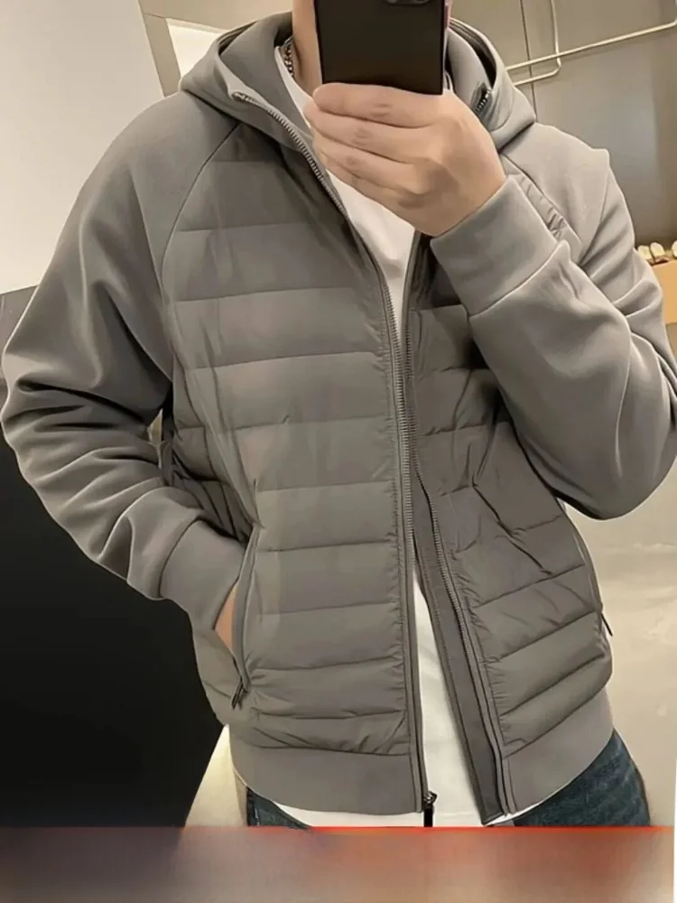 

Waterproof Lightweight Casual Hooded down Jaet oulder Insert Design Windproof 3D Stereo Regular Fit Men's Parka Coat