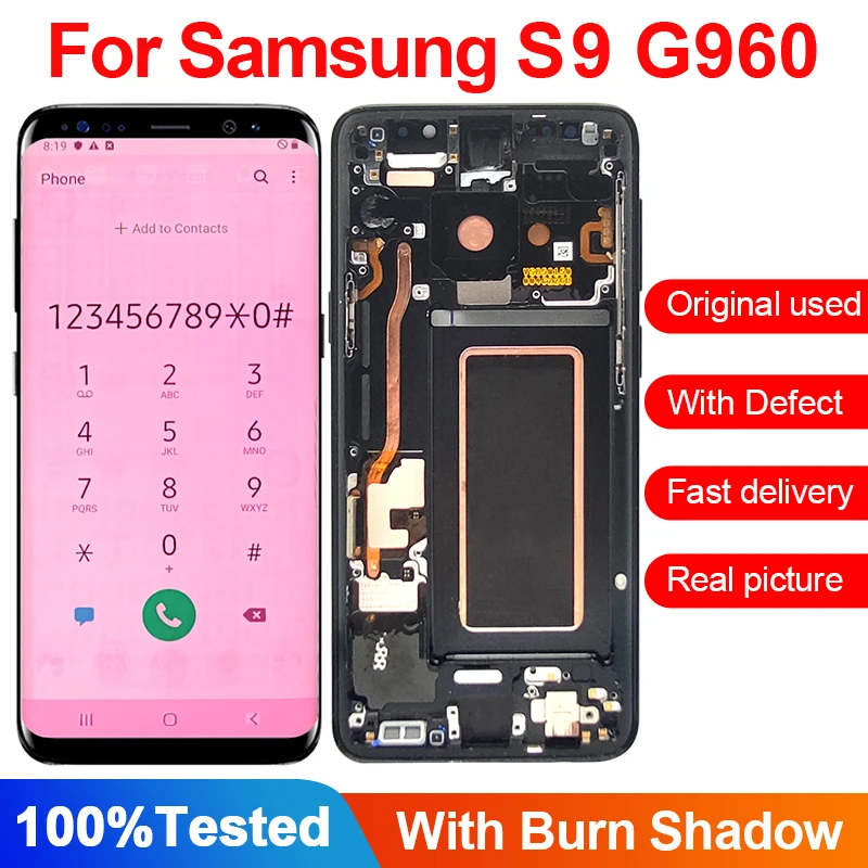 amoled-s9-display-with-burn-shadow-for-samsung-galaxy-s9-g960-g960f-lcd-touch-screen-digitizer-assembly-replacement-s9-g960-lcd