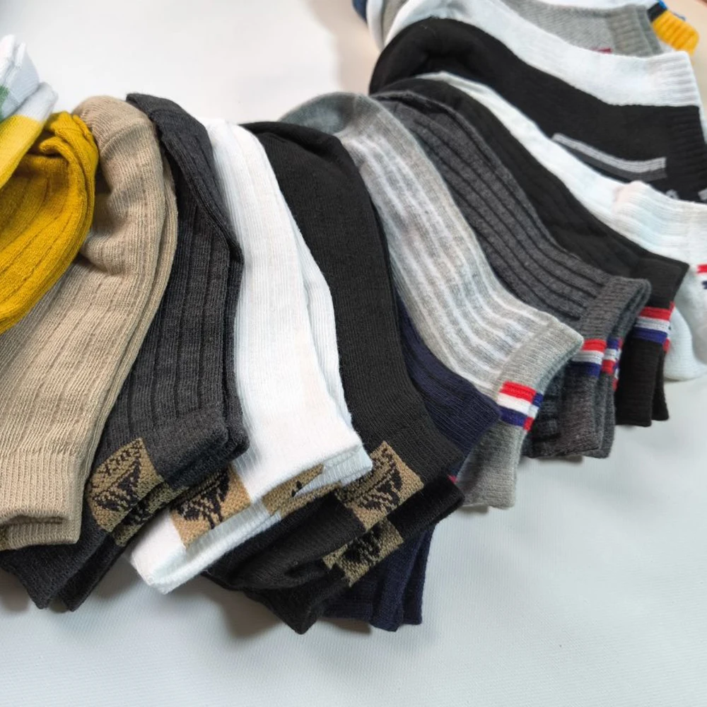 10/20/30 Pairs Men Sports Style Ankle Socks Trendy Letters Comfortable Odor Proof Sweat Absorbing Breathable Lovers Leisure Sock