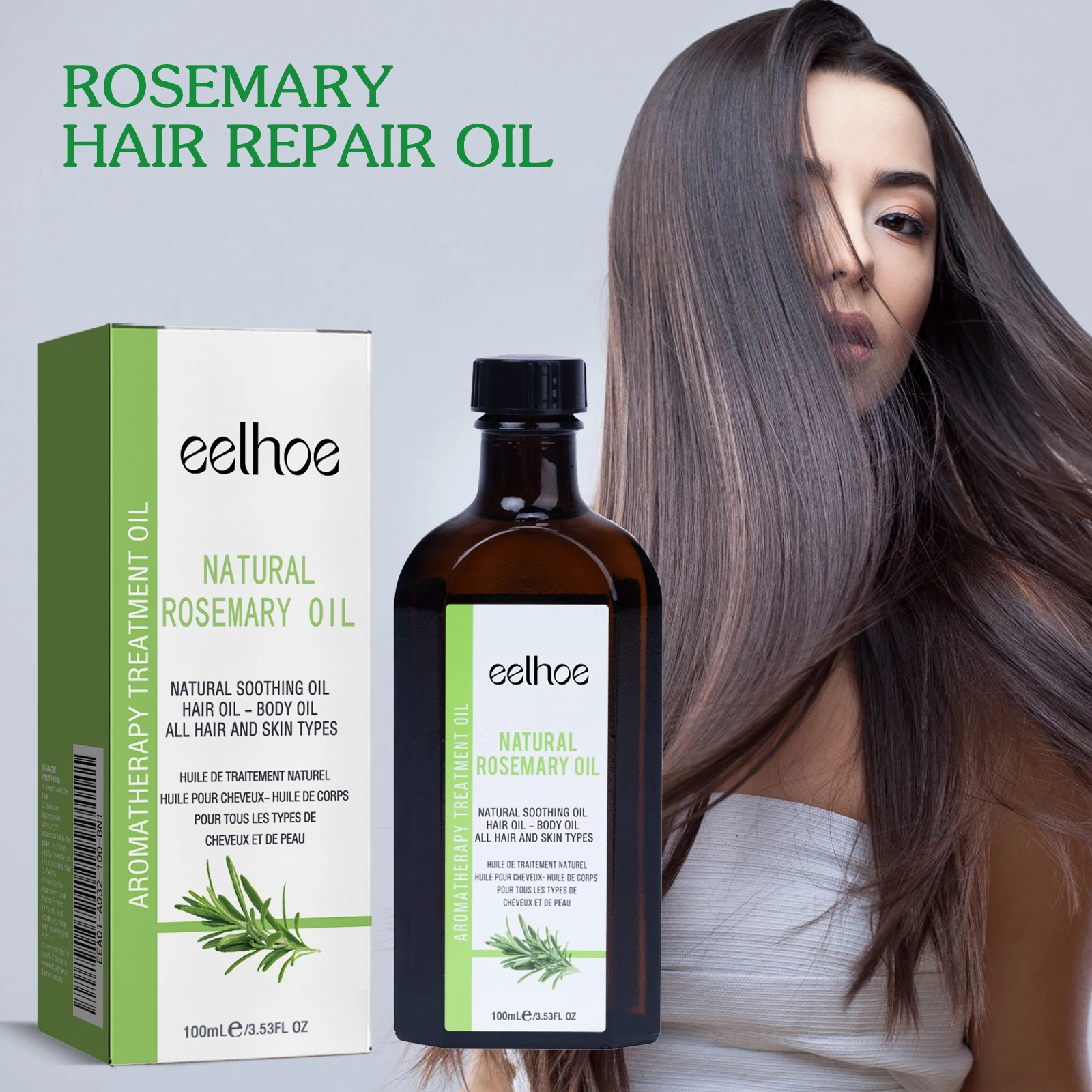 Rosemary Hair Care Essential Oil Improves Hair nodules and Split End, keep Hair nourishing & Cleaning,Premium Hair Healthy Serum