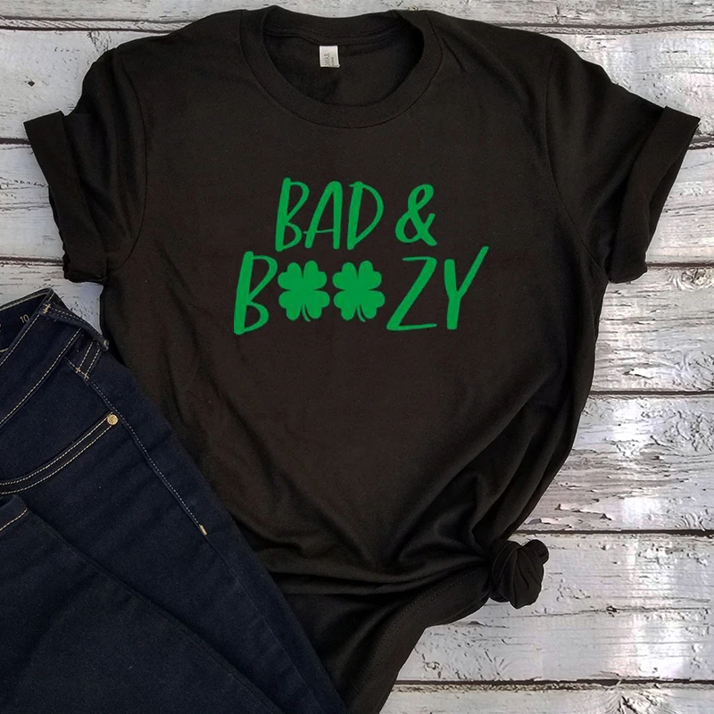 

St Patricks Day Women Tshirt Bad Fashion 2022 Irish Tee Girls Lucky Print Lets Get Ready Shamrock Shirts Womens Aesthetic