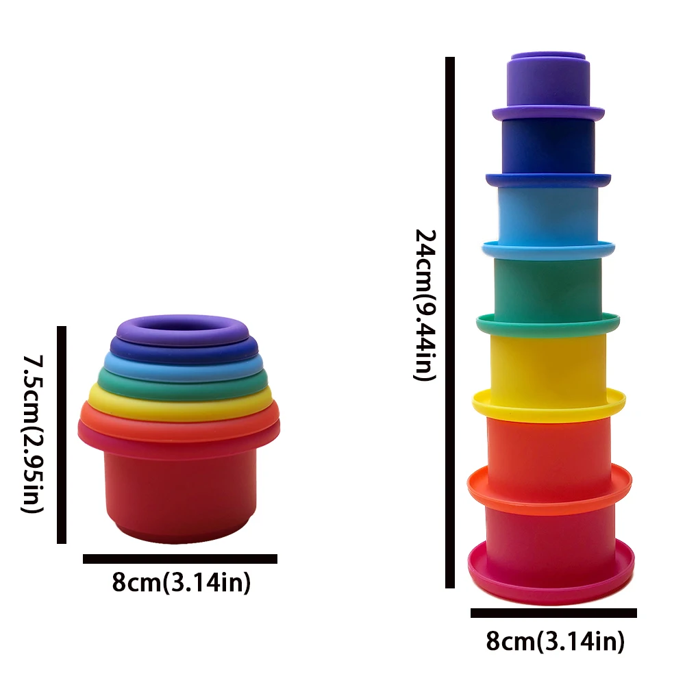 Kids Fun Number Letters Stacking Cup Baby Montessori Early Educational Sensory Puzzle Stack Speed Games Toys for Children Gifts