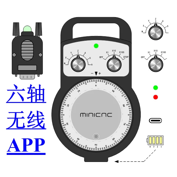 Wireless Electronic Handwheel, MACH3 Engraving Machine, CNC Machine Tool, Jingdiao Hand Pulse App, External Antenna