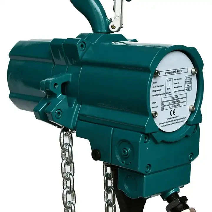 1 Ton Load Chain Explosion Proof Lift Engineering Pneumatic Hoist High Efficiency Advanced Structure Pneumatic Chain Hoist