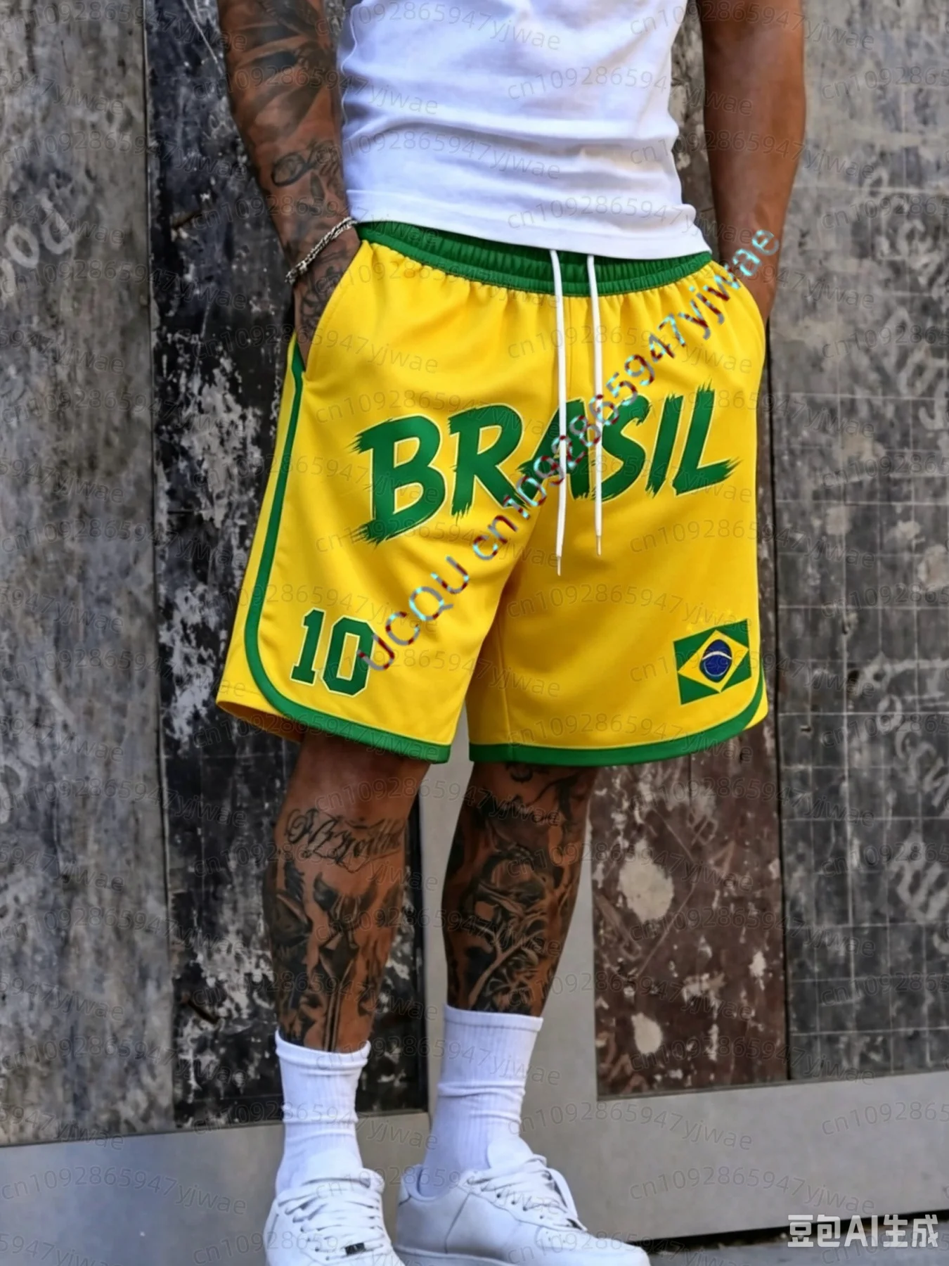 26 Holiday Summer Vacation Hawaiian Shorts Men'S BRASIL 10  Print Shorts Snowflake & Holly Print Quick-Dry Beach wear shorts