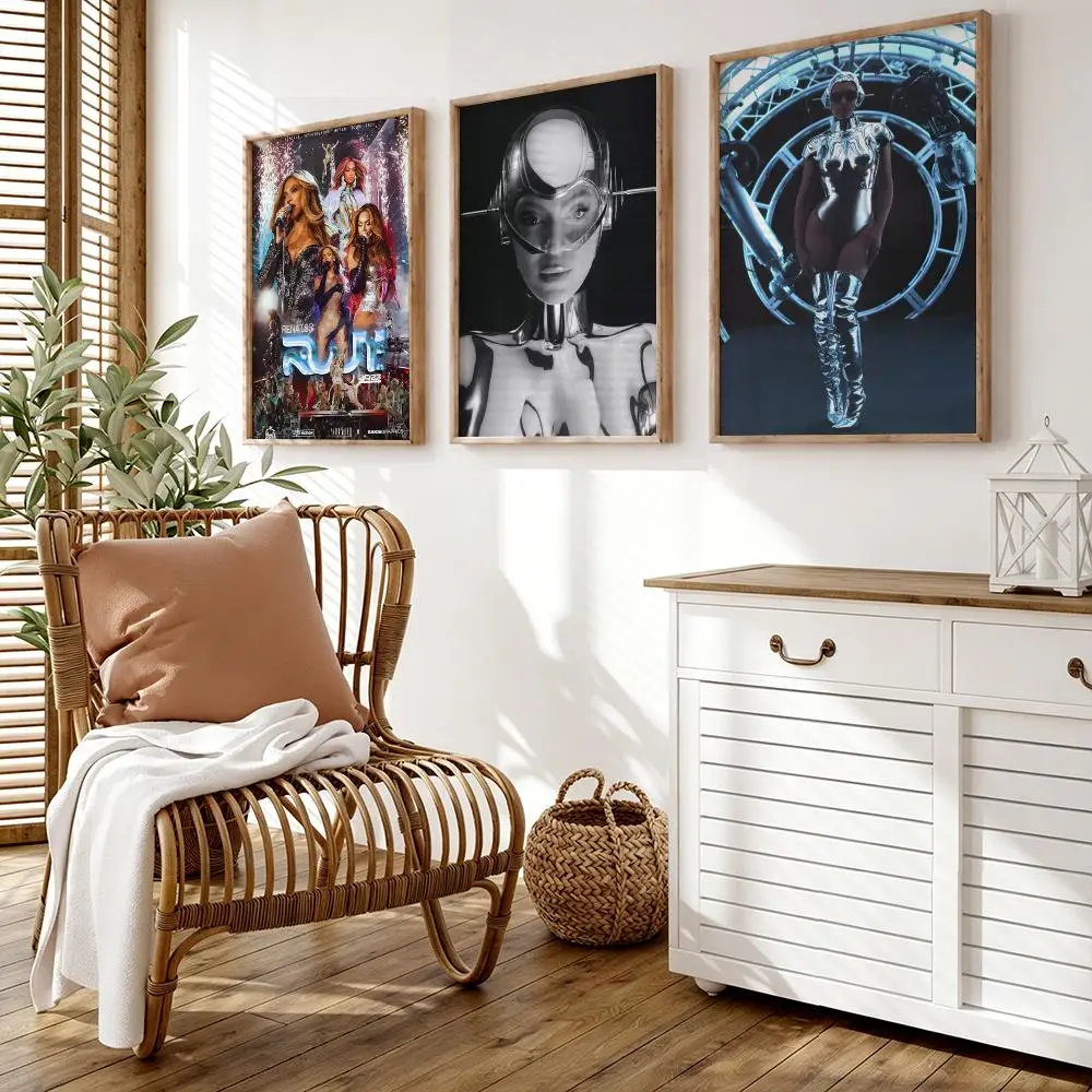 B-Beyonce Renaissance Poster Wall Stickers HD Painting Self Adhesive Art Decals for Bedroom Living Room Home Decor