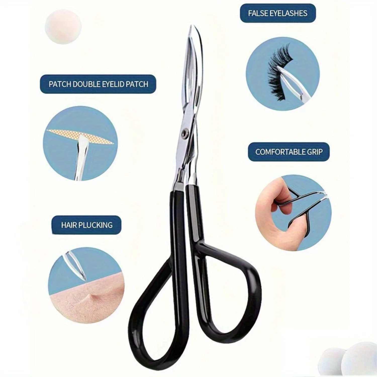 Многофункциональный прецизионный металлический пинцет для бровей с ножничной ручкой, нелегкий инструмент для выщипывания волос для мужчин и женщин