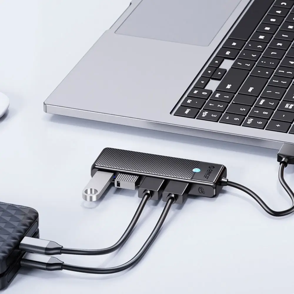 Adaptor USB 4-Pors USB 3.0 Splitter Memperpanjang Kecepatan Tinggi 4 In 1 USB3.0 HUB Multifungsi Transfer Data Port USB Expander PC Laptop