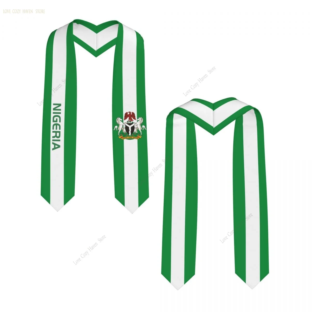 المزيد من تصميم شال التخرج شعار نيجيريا وعلم الولايات المتحدة سرق وشاح الشرف دراسة على الطلاب الدوليين