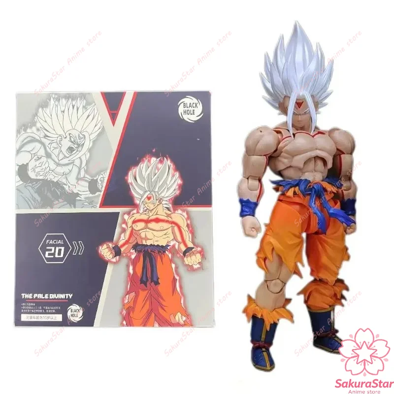 【Auf Lager】Dragon Ball Son Goku Weißer Gott PVC-Büste mit schlichter Gesichtsgravur SHF Zubehör Sammlerstück Spielzeug-Set