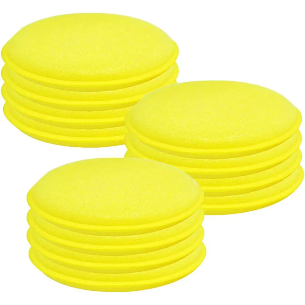 

Пенопластовая губка, аппликатор для полировки воска, чистящая подушечка для детализации автомобиля, круглый инструмент для автоматической мойки, желтые подушечки для автомобильного аппликатора, подушечки для полировки автомобиля