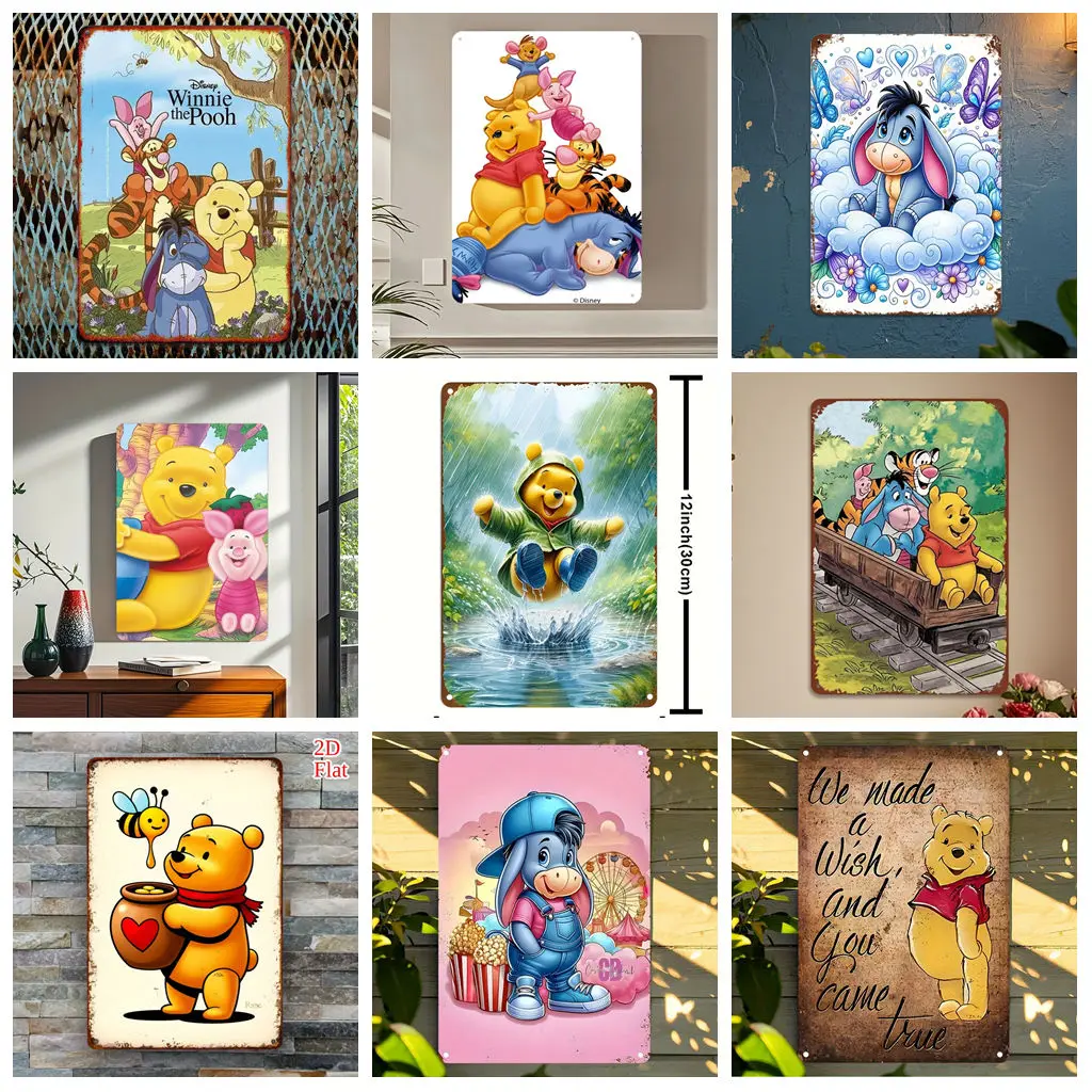 

Miniso Disney Winnie the Pooh Bar Metal Sign, Retro Plaque, Sign, Alcohol Drinker, Pub, Club, Man Cave, Kitchen Wall Decoration