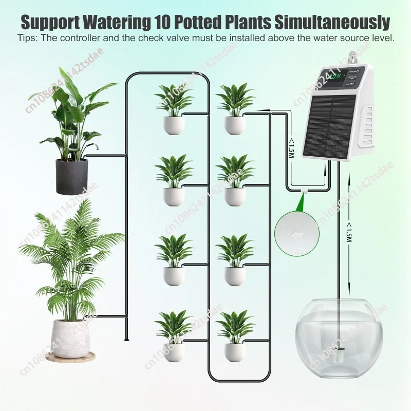 2026 New Solar Irrigation Timer Garden Indoor Watering Controller Plant Automatic Drip Irrigation Spraying