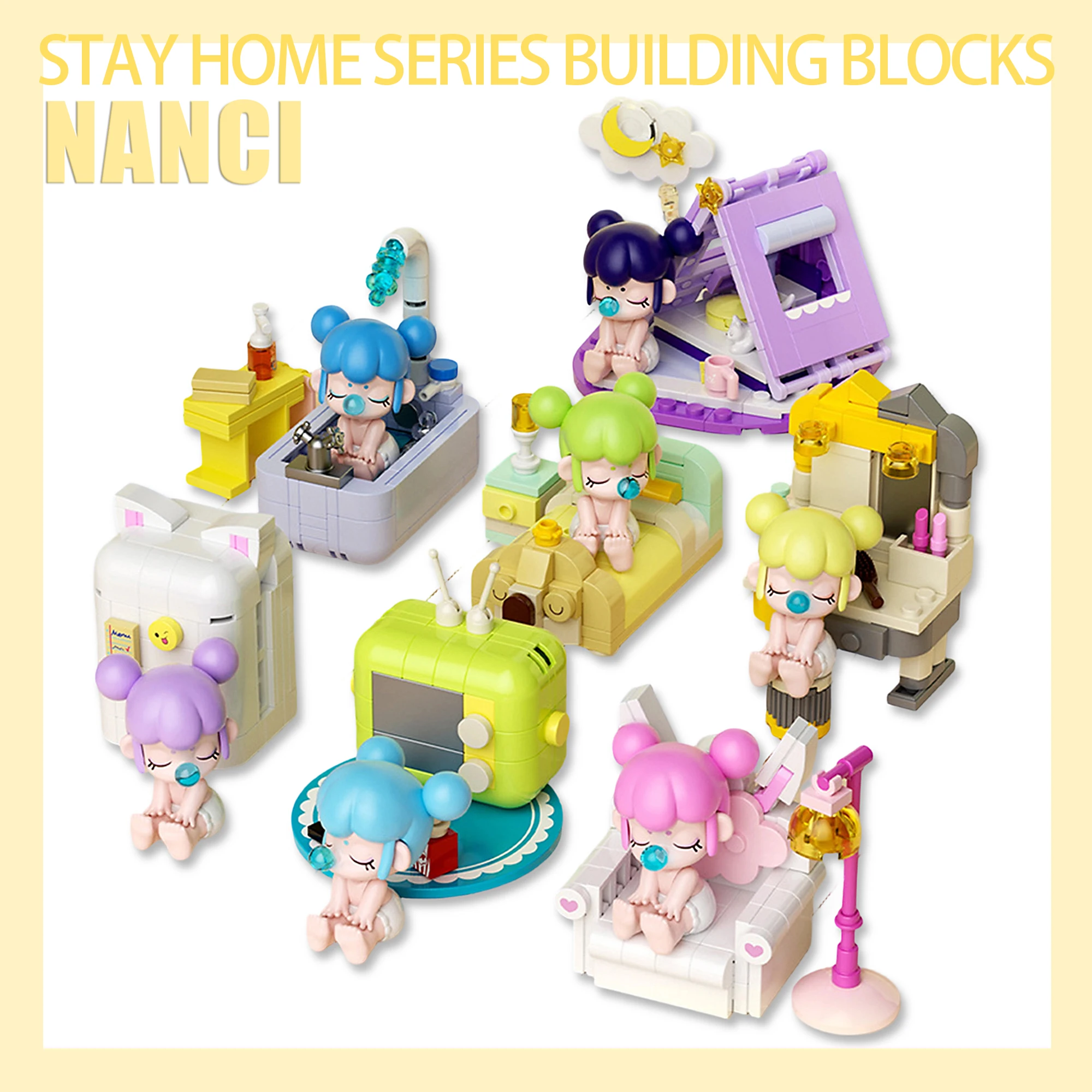 

Коллекционная серия Nanci Stay Home: Конструктор-сюрприз, мини-фигурка для кукольного домика, игрушка для самостоятельной сборки, коллекционный подарок для демонстрации