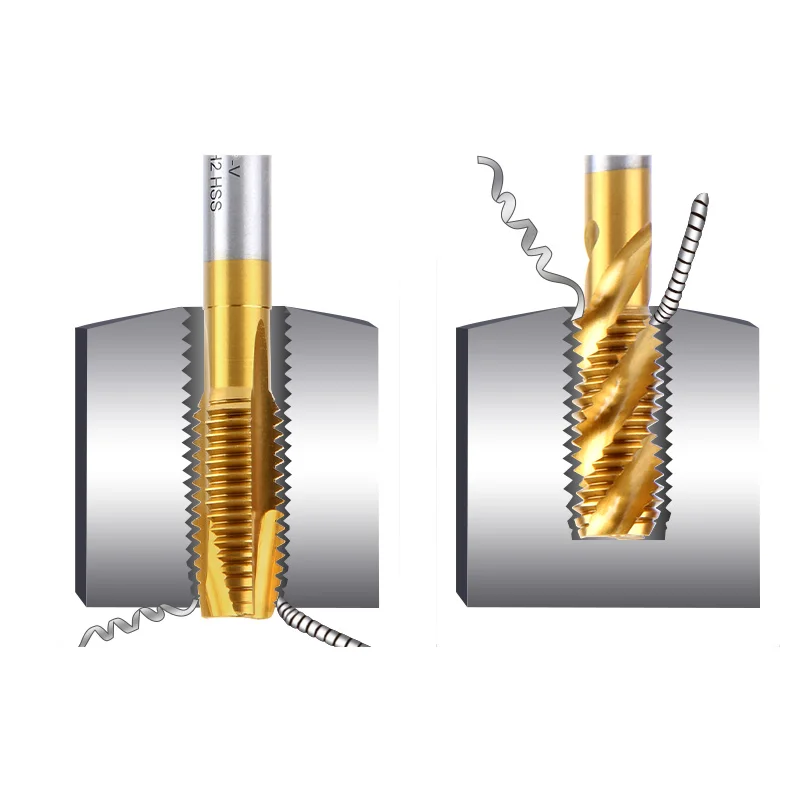 Grifo de punta en espiral HSS Chapado en titanio métrico, 1 unidad/5 piezas/10 piezas, máquina de M2-M20, rosca