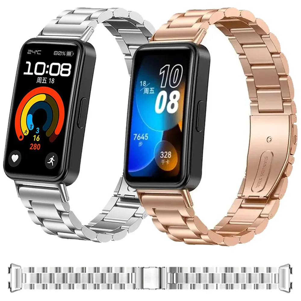 

Metal Strap for Huawei Band 8 9 10 Smart Watch Stainless steel wristband Correa for Huawei Band 10 9 8 Sport Breathable Bracelet