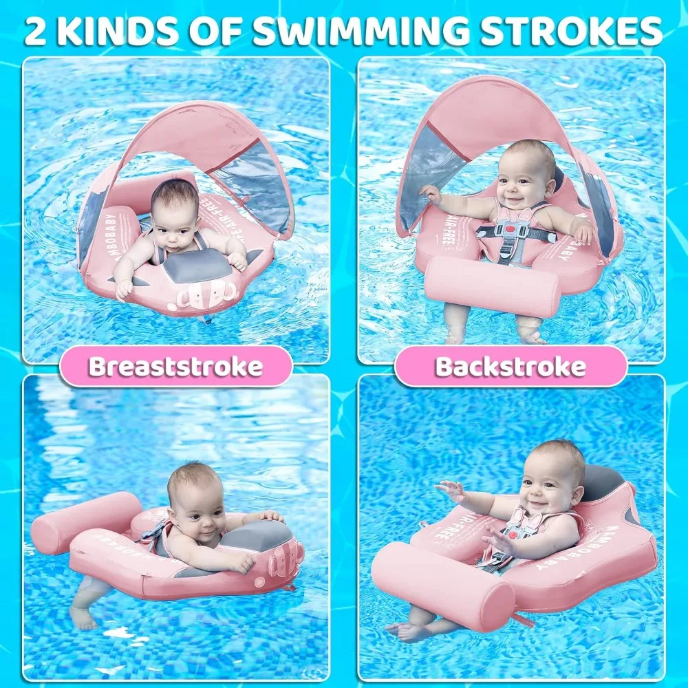 Neueste Mambo baby Baby Schwimm schwimmer mit Baldachin & Schwanz Baby Pool Float nicht aufblasbare Kleinkind Schwimm schwimmer mit haut freundlichen