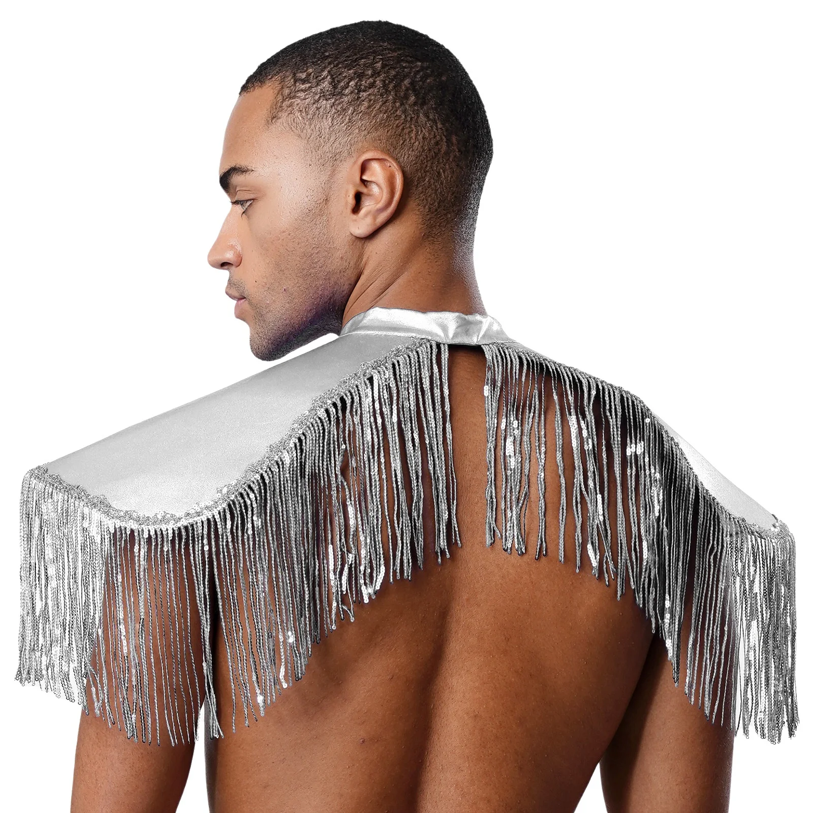 เสื้อคลุมแฟชั่นผู้ชายแบบมีพู่ห้อย  แผ่นรองไหล่  ชุดคอสเพลย์  ชุดนักร้อง  งานปาร์ตี้  งานแสดง  อุปกรณ์เสริม