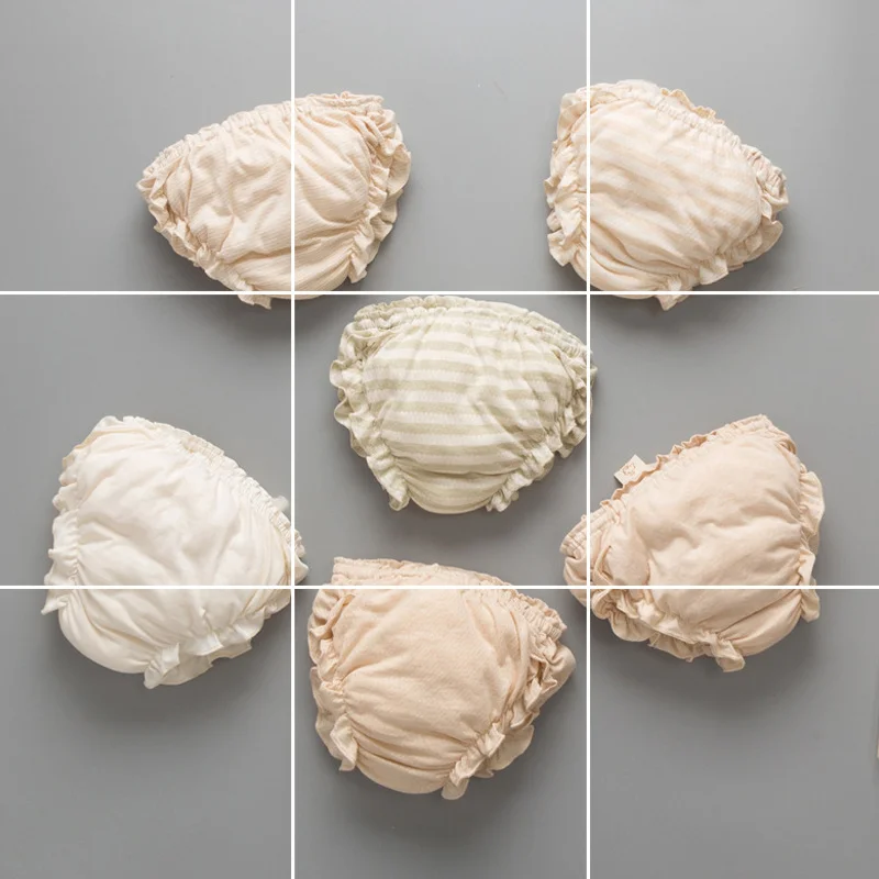 

3 Pack Ruffle Diaper Cover Solid Cotton Baby Panties For Boys Girls Casual Triangle Shorts Toddlers Potty Training Underpants