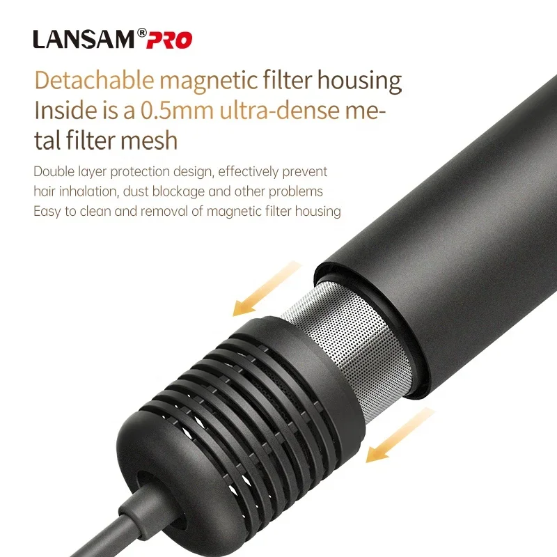 Juego 5 en 1 de bolsa de viaje EVA, juego de secador de pelo de iones de alta velocidad con estilo multifuncional