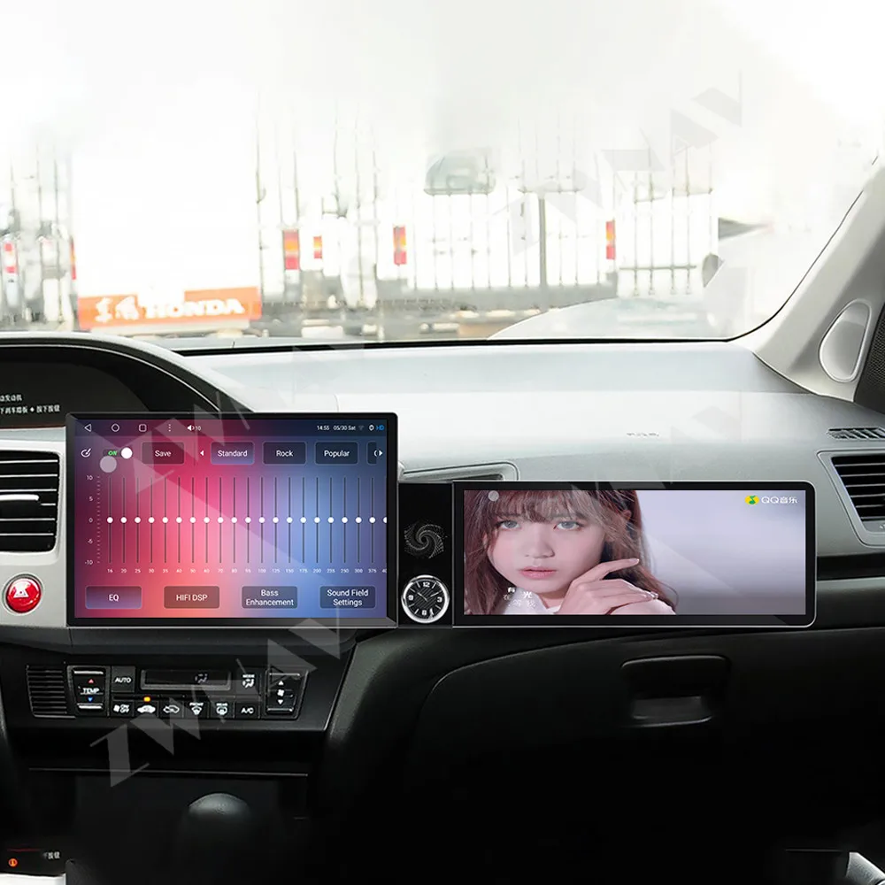 Dual HD Screen 13.1 Inch& 12.3 Inch Android 13 For Honda Civic 9th Gen 2012-2015 Wireless CarPlay Android Auto Player Head Unit