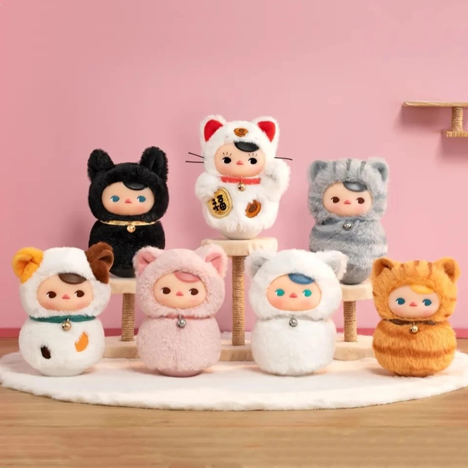 

PUCKY Roly-Poly Kitty Vinyl Plush Series Mystery Box Tumbler Action Figures Blind Box Cute Cat Plush Toy Girl Gift