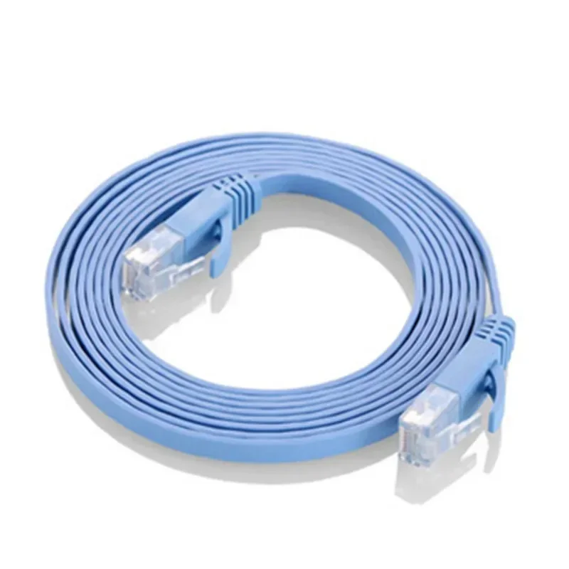 Cat 6 kabel Ethernet Rj45 przewody Lan RJ 45 Ultra-cienki drut płaski do routera 1M 2M 3M 5M 10M 15M 20M niebieski czarny biały