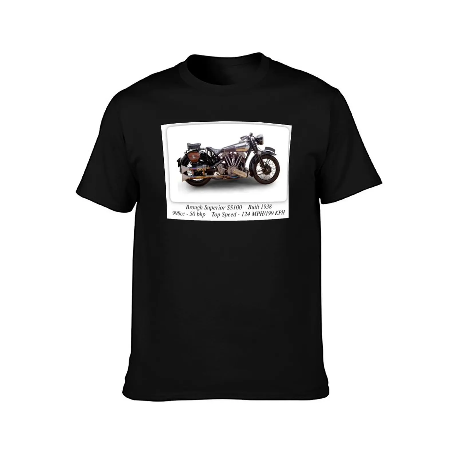 Brough Superior SS100 Motorcycle Print or Poster T-Shirt Summer Casual Cotton Tee Oversized Streetwear Tops Unisex Men Women