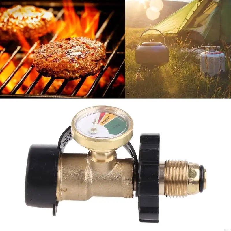 

B46D Universal BBQ Gas Propane Pressure Gauge for Tank RV Pressure Gauge Level Adapter Leak Detector Gas Measuremen