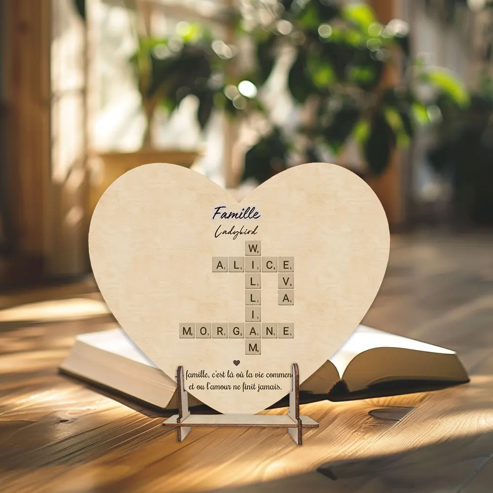 Индивидуальный дизайн, индивидуальное имя семьи, головоломка с лазерной гравировкой, картина на деревянной доске, настенное искусство, праздничный подарок, домашний деко