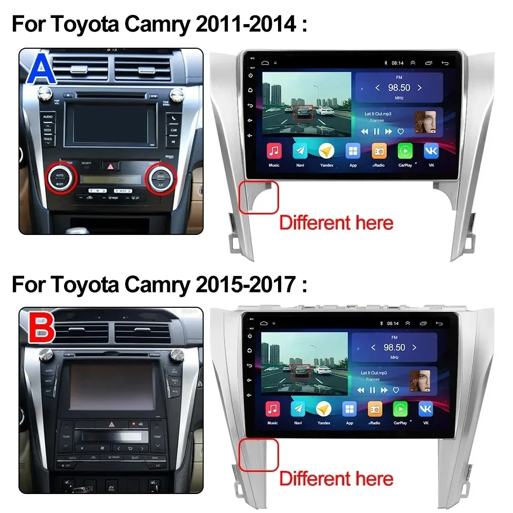 Android 14 Radio Bluetooth For Toyota Camry 8 50 55 2012-2017 GPS Navi Multimedia Automotive 4G WIFI FM Car Intelligent Systems