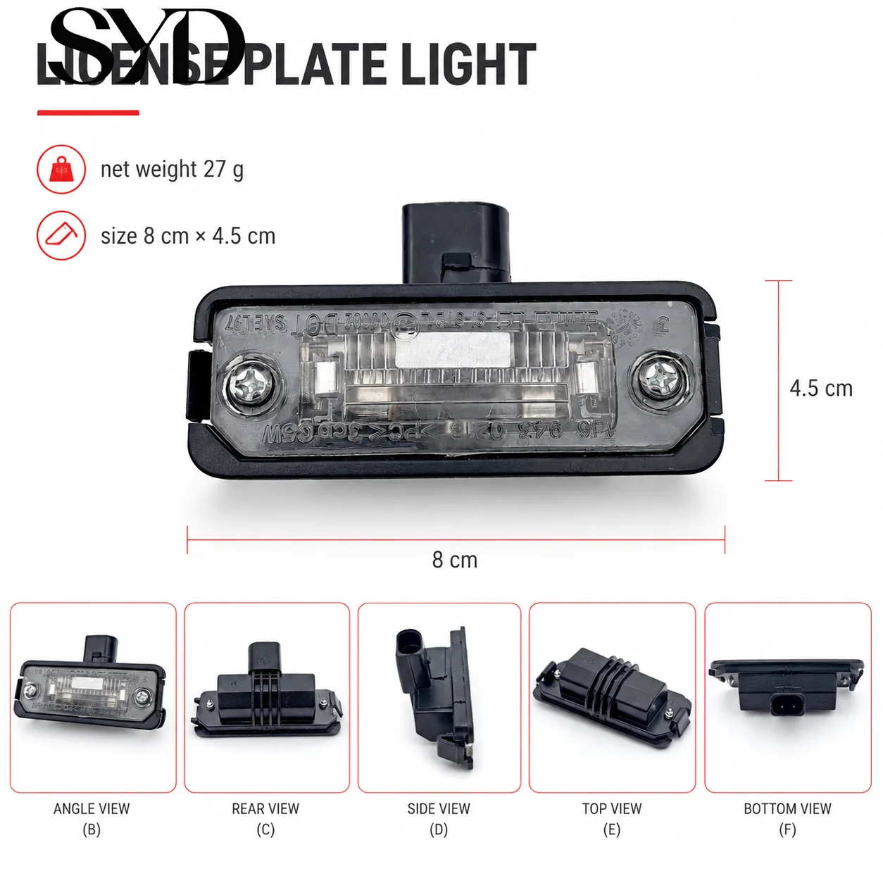 Rear License Plate Light Number Tag Lamp OE 1J6943021B For VW POLO Phaeton Golf Magotan Beetle