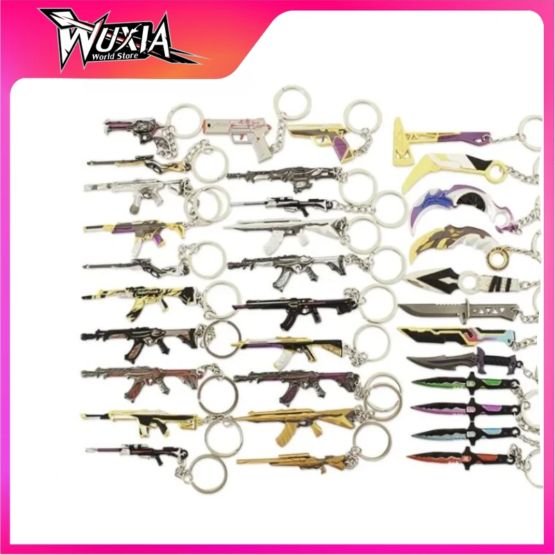 Valorant Weapon Collection Overdrive Blade Keychains Melee Game Peripheral Metal Weapon Keyring Weapons Equipment Toy Gifts Boys