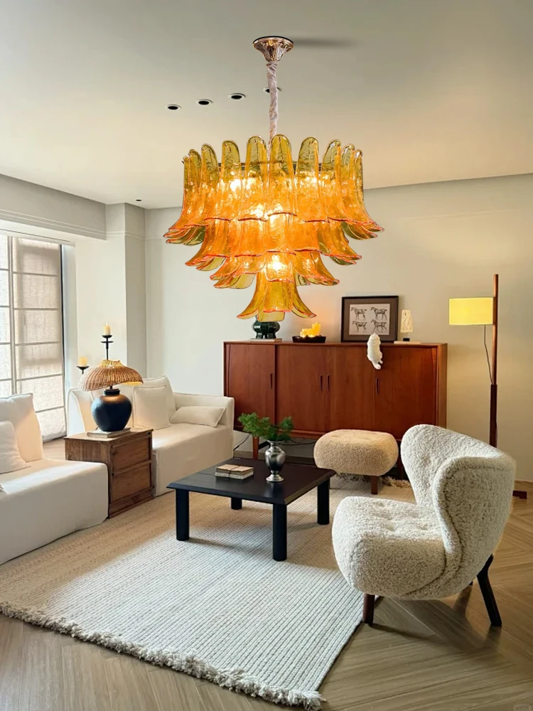 

Classic Amber Glass Nordic Pendant Light Luxury Home Renovated Home-decor Pendant Lamp Big Living Space Lighting Lustres Green
