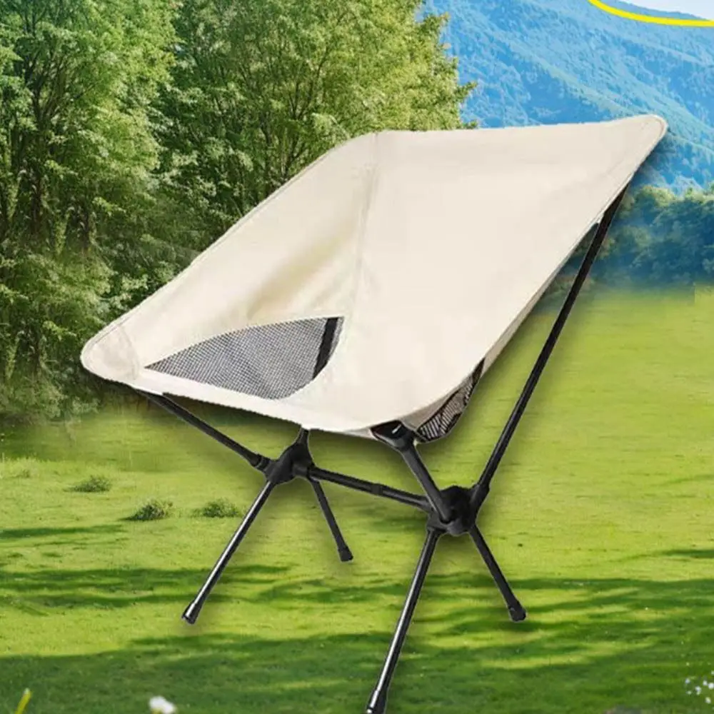 

Comfortable Collapsible Foldable Camping Chair Backrest Ultralight Moon Chair Breathable Wear-resistant Hiking Picnic Seat BBQ