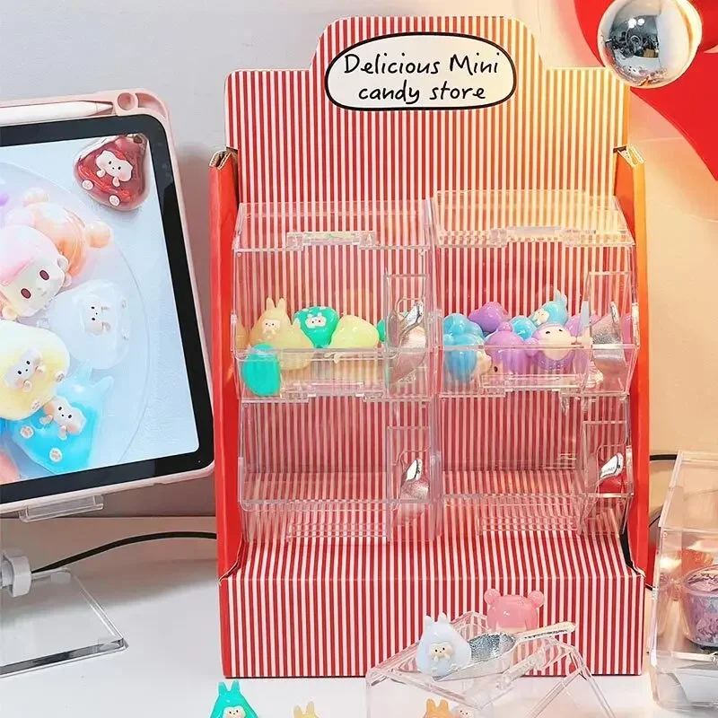 Acrylic Desktop Storage Box Display Rack for Candy Cute Accessories Organizer House Decoration Super Cute Storage Display