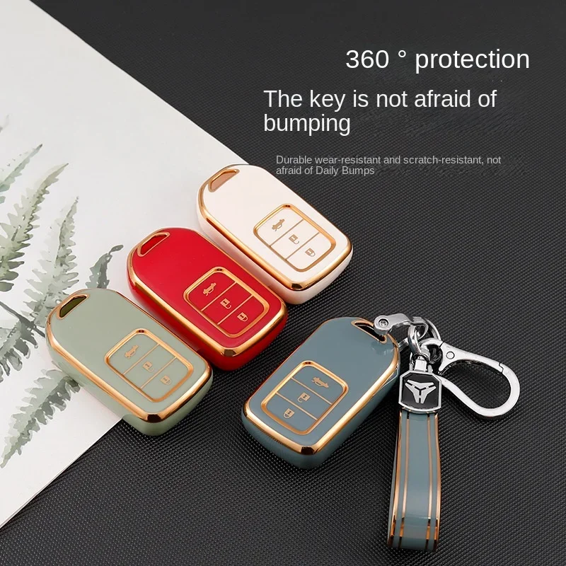 Honda Car Key Sleeve Suitable for Flying Civic Key Case Xrv Accord Soft Rubber Key Shell Worker Cross-Border