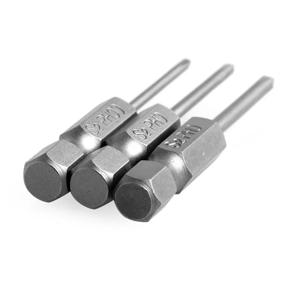 Brocas magnéticas de destornillador, vástago hexagonal de 50mm, cabeza cruzada, broca eléctrica de 1/4 pulgadas, aleación de acero, PH, 12 piezas