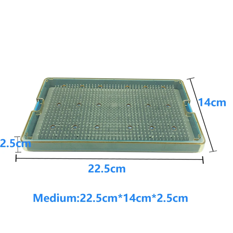 3 Types Medical Disinfection Box Surgery Sterilization Tray with A Silicone Ophthalmic/Dental Surgery Instruments 1pcs