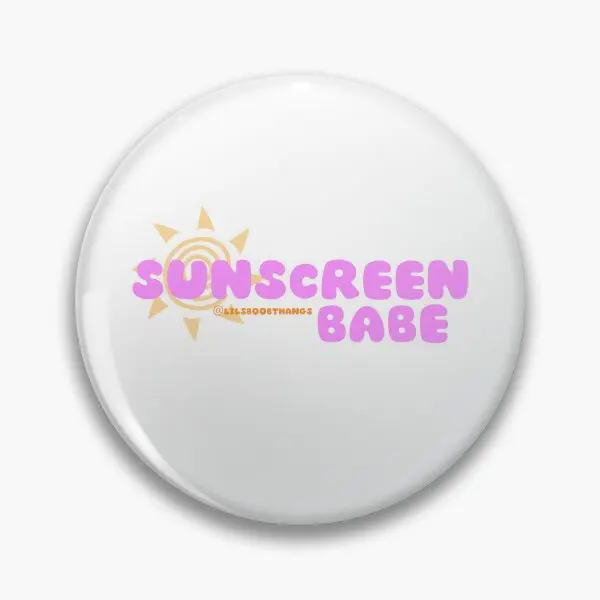 Sunscreen Babe Sunscreen Everyday Wear  Soft Button Pin Brooch Clothes Decor Badge Cute Fashion Metal Funny Lover Collar Women