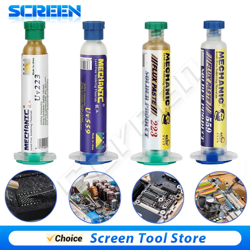 MECHANIC UV559/223 10cc High Activity Mild Rosin Lead-Free Solder Flux No-Clean Light odor Welding Paste Repair PCB Solder Flux