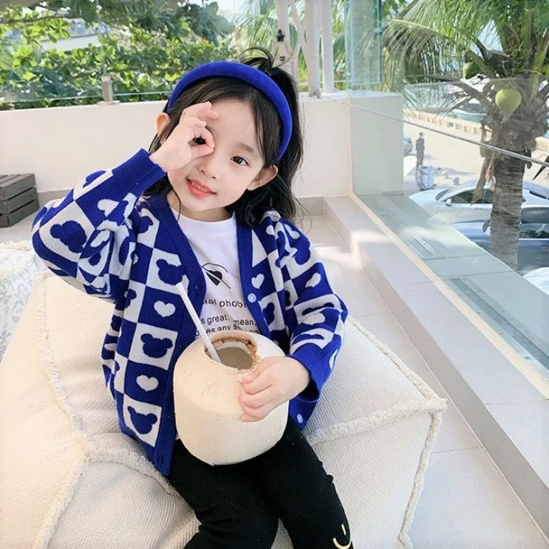 Autumn Winter Girls Boys Fleece Knitting Sweaters Baby Kids Children Cardigan