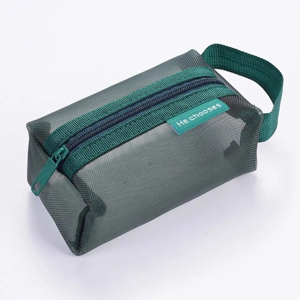 

Retro Color Mesh Makeup Bag Large Capacity Zipper Transparent Cosmetic Bag Storage Bag Toiletry Bag Toiletry Storage Bag Lady