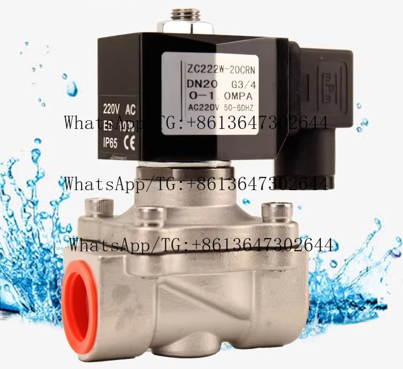 

Электромагнитный клапан из нержавеющей стали для воды/жидкости/газа, нормально закрытый, AC220V, 1.0MPA, работа при нулевом давлении.