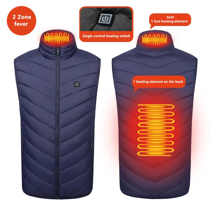 Neue Männer Casual Stehkragen Im Freien Warme Elektrische Weste Winter Usb Port Intelligente Heizung Ärmellose Mantel (Keine Power Bank) – Detail 18